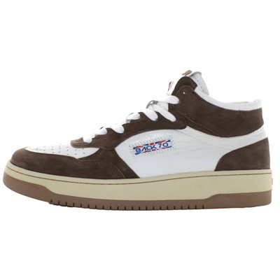 Pre-owned Back 70 A22us Men's High Sneakers  V10l-5-c-v1 108002-000164 In Bianco / Marrone