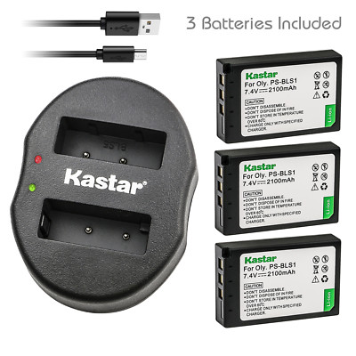 Kastar Battery Dual Charger for Olympus BLS-1 PS-BLS1 BLS1 & Olympus E-420 E-450
