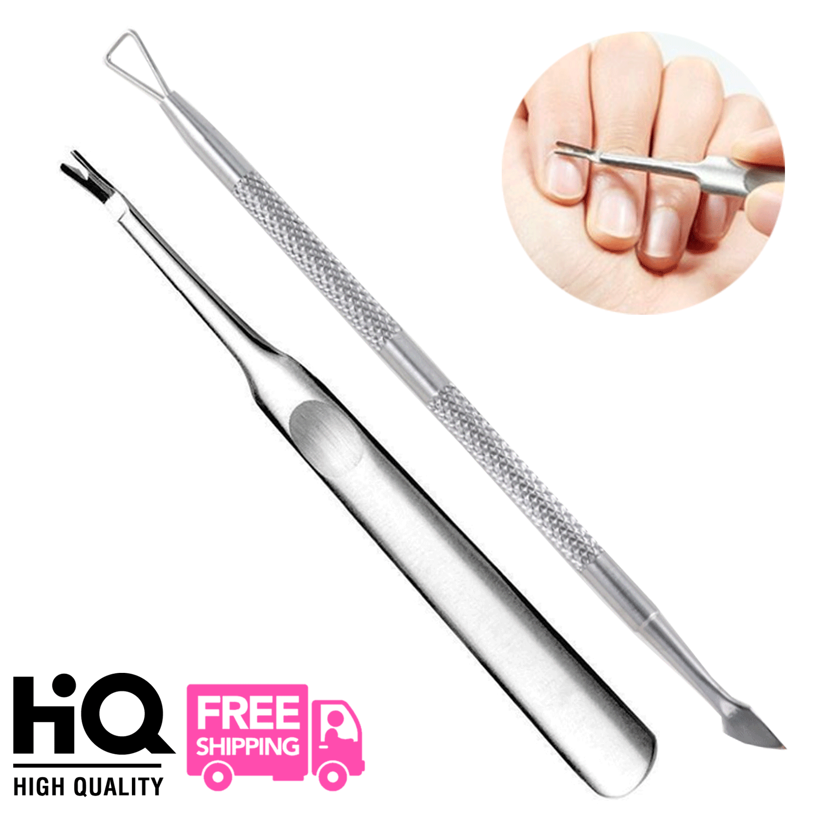 Cuticle Pusher Nail Gel Polish Remover Manicure Pedicure Tools Stainless Steel 
