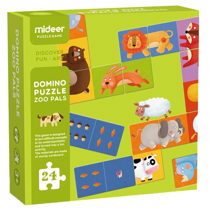 Mideer Puzzles & Jeux Domino Puzzle Zoo Copains Animaux Enfants 24 PiÃ¨Ce Jigsaw