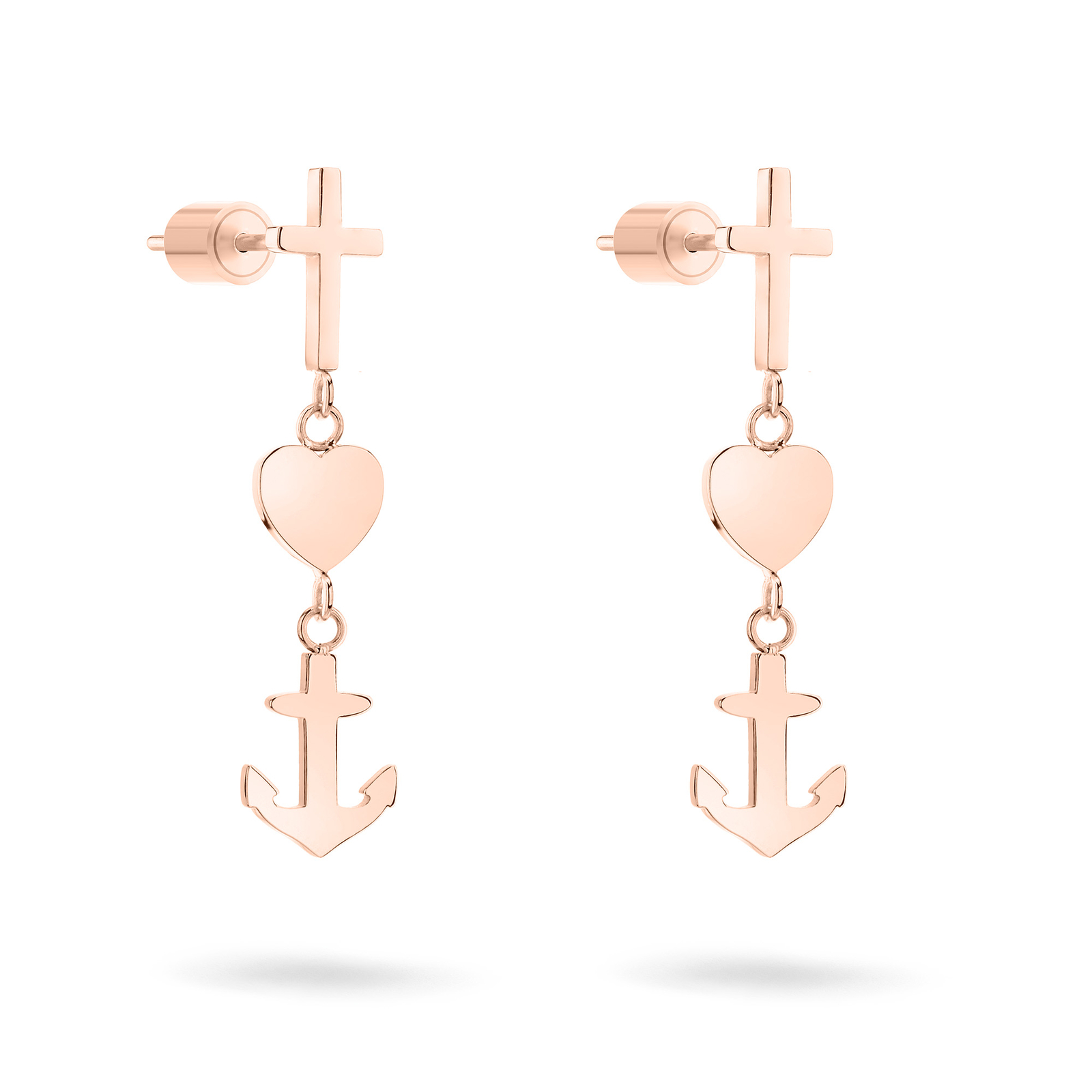 Tamaris Ohrhänger Glaube, Liebe und Hoffnung, Edelstahl IP Roségold TJ-0419-E-30