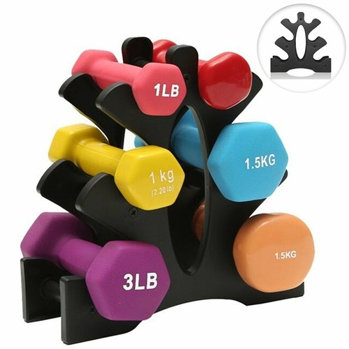 Dumbbell Storage Holder Gym Hand Weight Stand 3Tier Tree Rack Weights