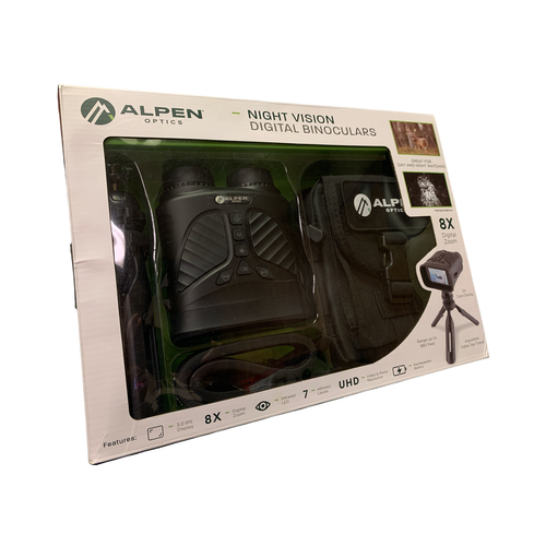 Alpen Optics Night Vision Digital Binoculars Kit with Carry Case, Strap & Tripod