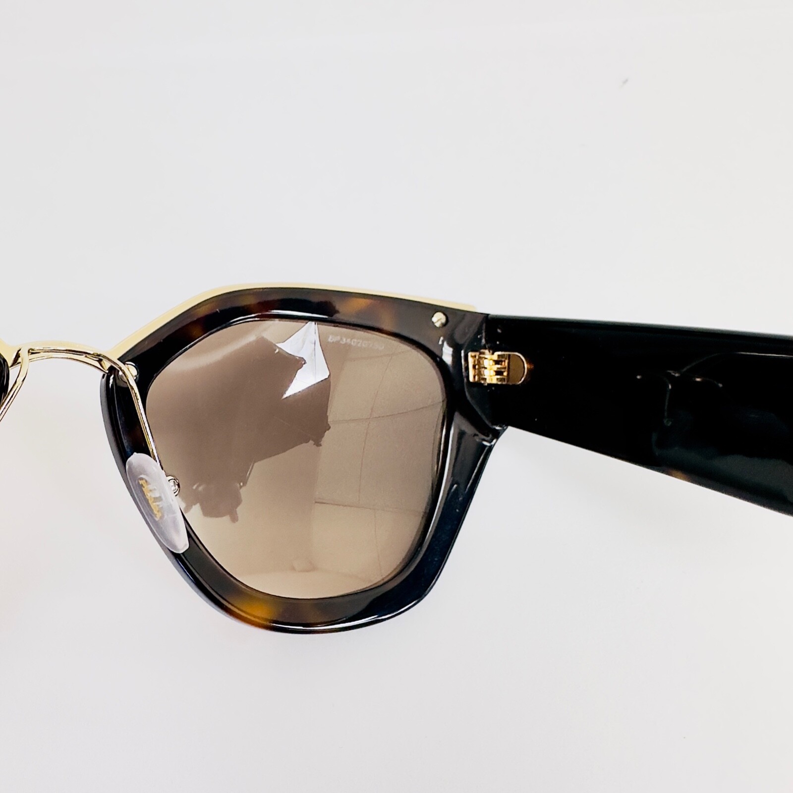 Pre-owned Prada Ornate 10t Bead Embellished Pr10ts Brown Tortoise Catwalk Sunglasses