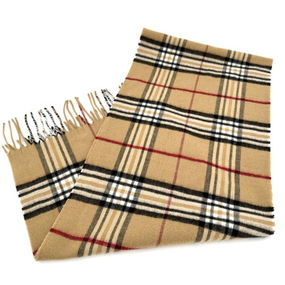 Tan red and black plaid scarf deals