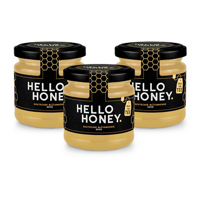 FROG.coffee HELLO HONEY. Deutscher Blütenhonig (ideal für Tee), 3er Pack
