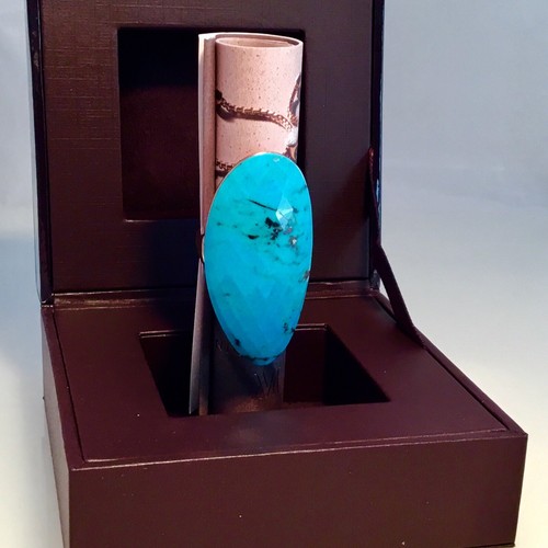 Pre-owned Monica Vinader 18 K Rose Gold Ss Nura Turquoise Cocktail Ring Sold Out In Pink