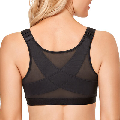 DELIMIRA Women's Front Closure Posture Wireless Back Full Coverage Bra
