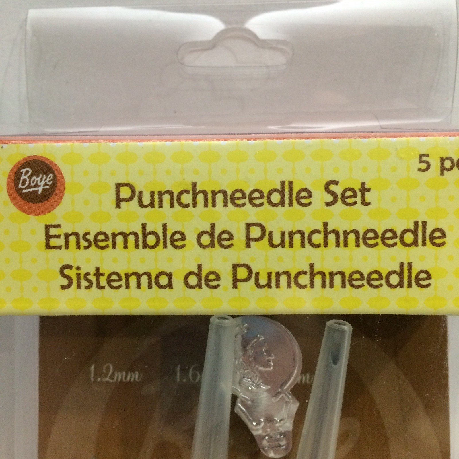 Boye Punchneedle Set Adjustable Length 2.2mm 1.6mm 1.2mm Flower Pattern Wright