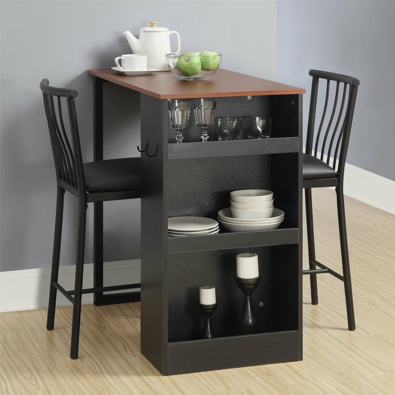 Dining Table With 2-Chair Set Small Apartment Space Saver Mo