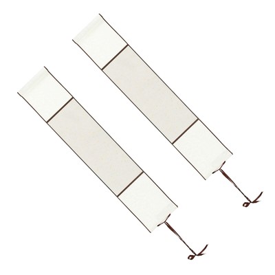 41x6'' Silk Half Raw Ripe Blank Hanging Xuan Paper Scroll, 2Pcs, Light Grey