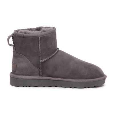 Pre-owned Ugg 2167au Stivale Donna  Classic Mini Woman Boot Grey In Silver