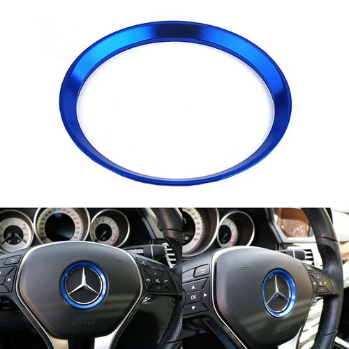 Car Decals Blue Steering Wheel Center Ring Trim For Mercedes-Benz B C E GLA GLK