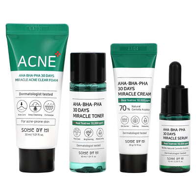 Some By Mi AHA BHA PHA 30 Days Miracle AC SOS Kit for Sensitive Skin Clears Acne