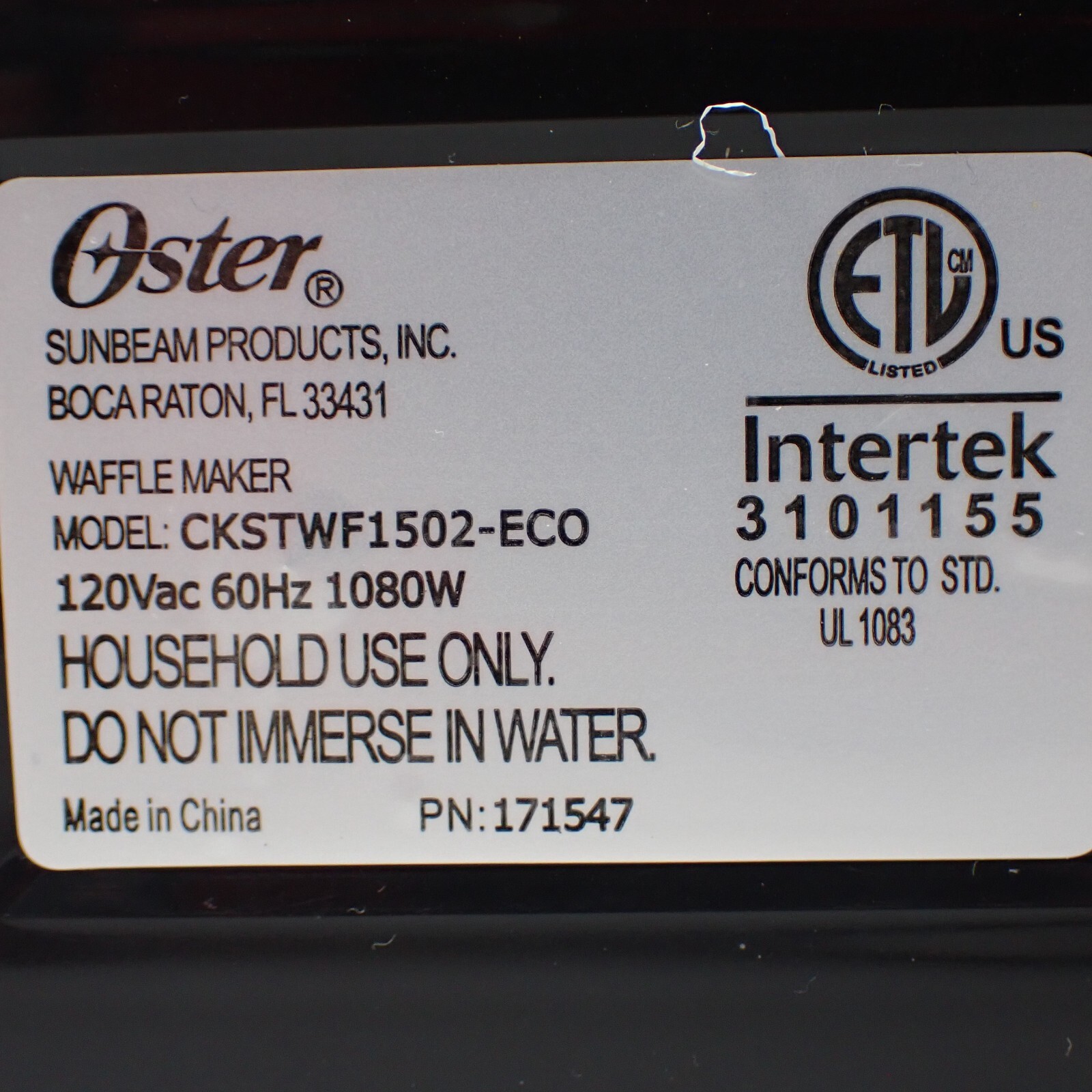 7 Inch Waffle Oster Duraceramic Belgian Waffle Maker