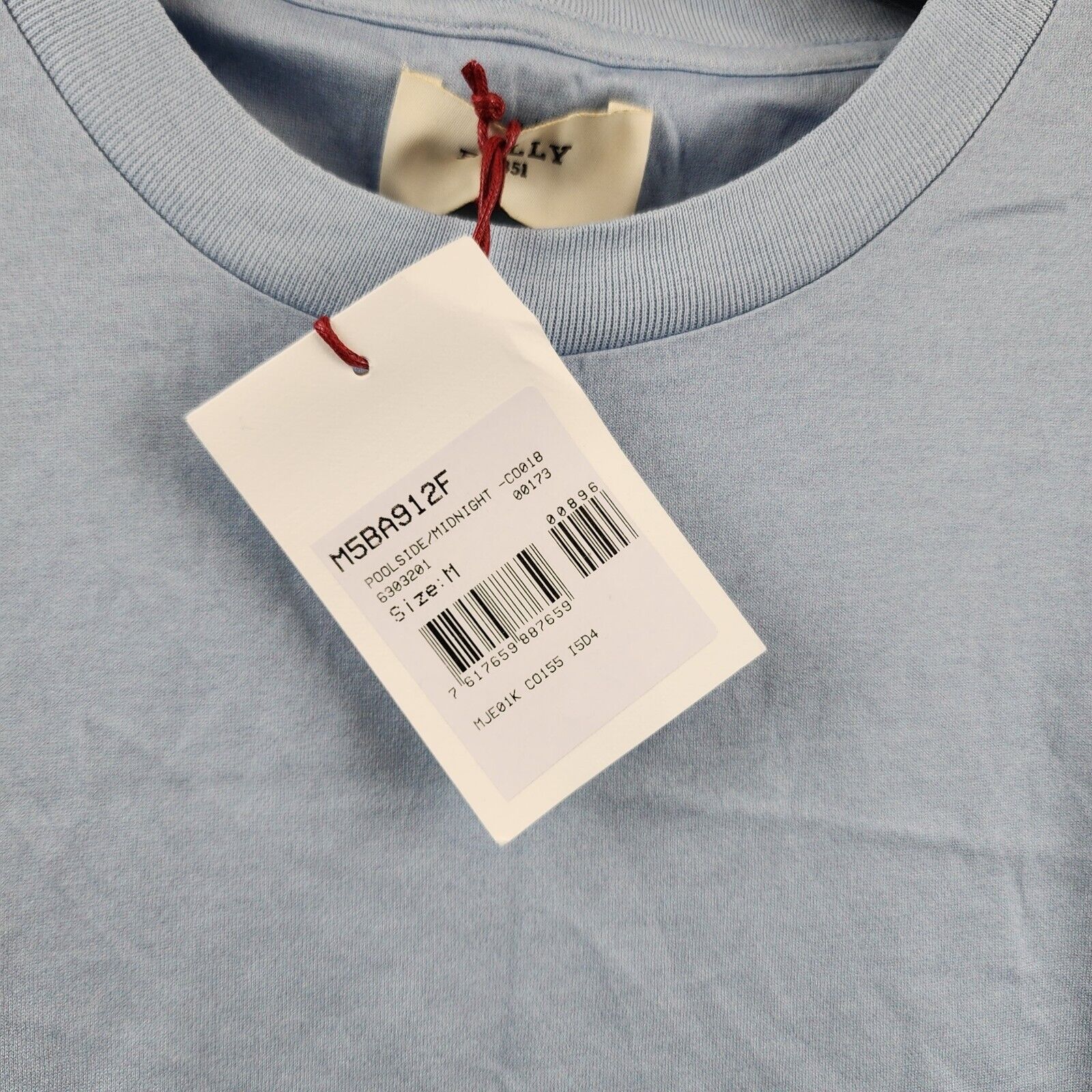 Bally Colorblocked Logo Tee Men's M Poolside/Midnight Crew Neck Short Sleeve - Picture 7 of 12