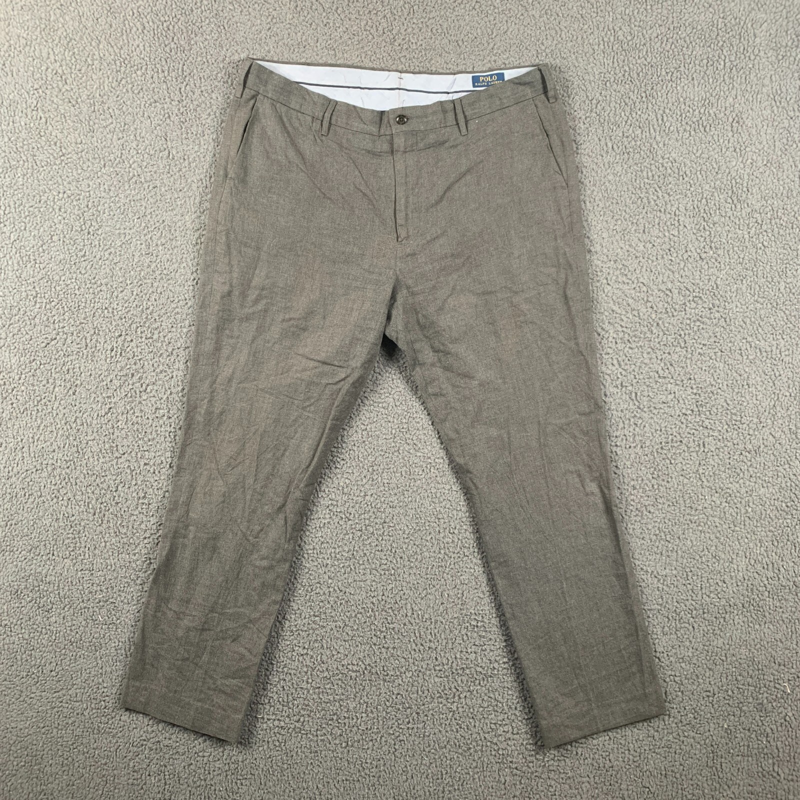 POLO RALPH LAUREN Trousers Mens W38 L30 Grey Chinos Straight Stretch Cotton