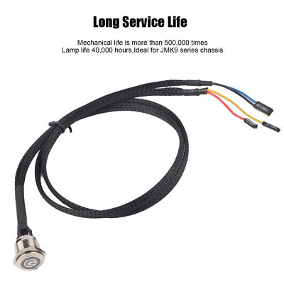 Desktop Computer Host Switch Cable Metal Button Metal LED Power Button(Blue )