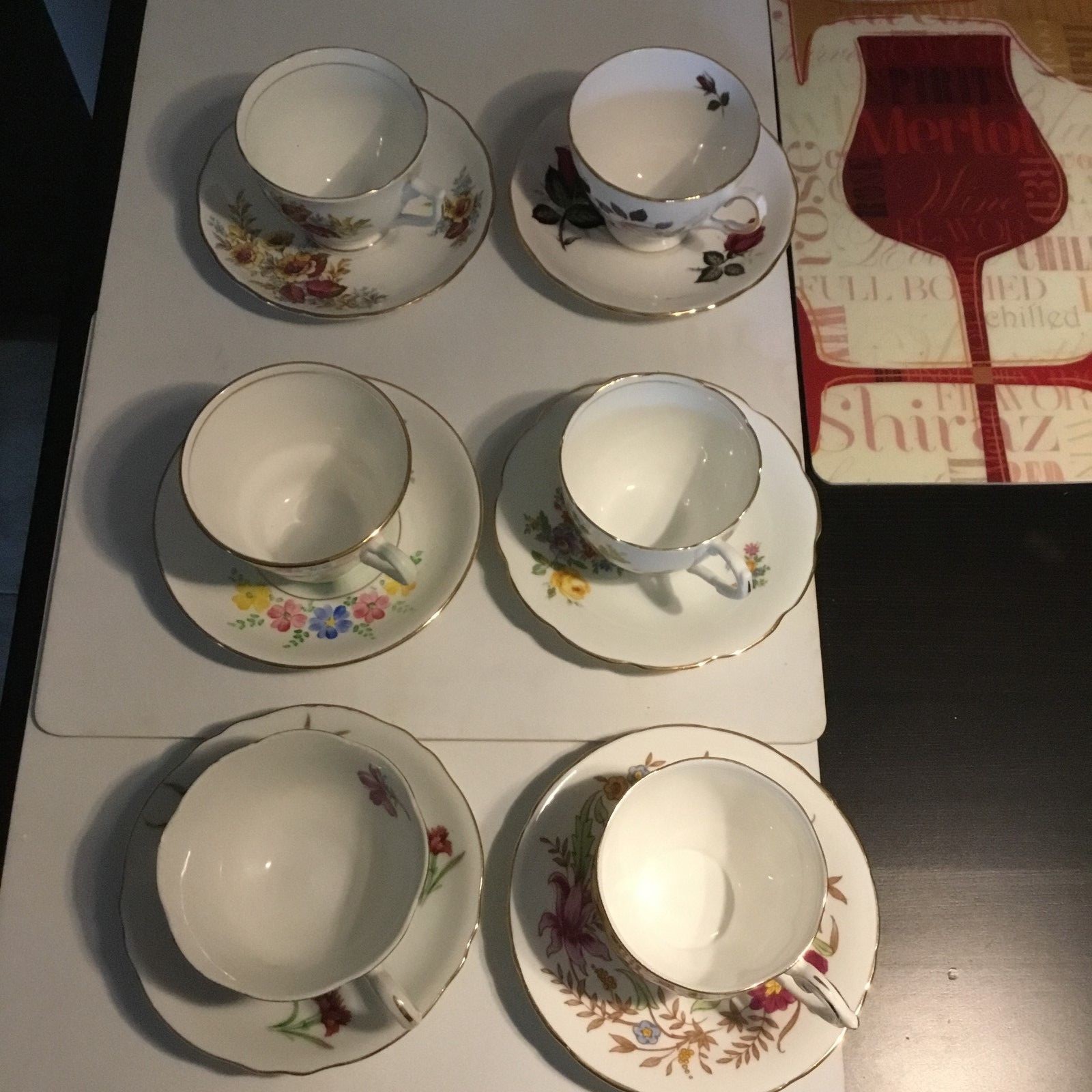 Fine China Teacups & Saucers (6) Made in England 1940's Queen Anne, Colclough