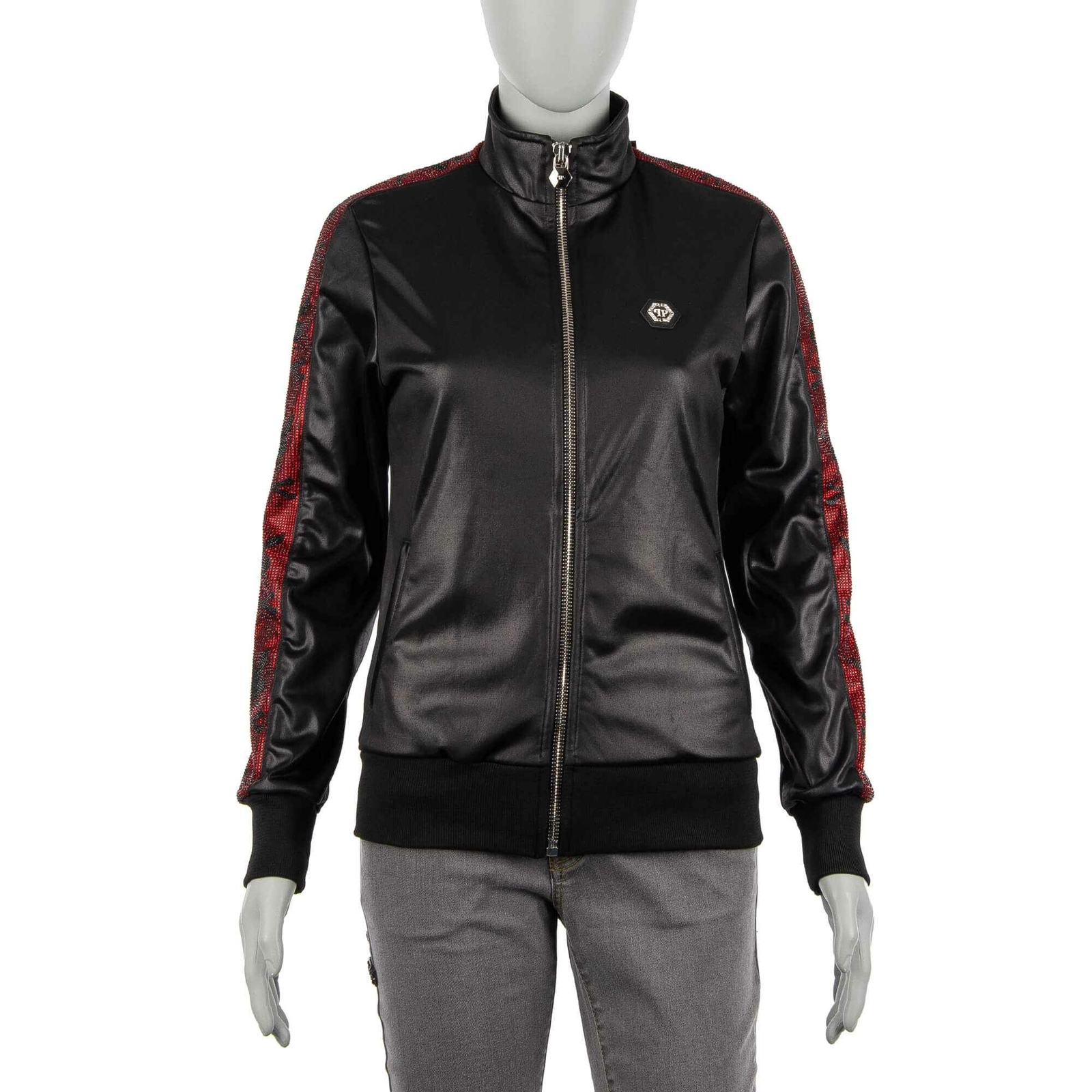 

Спортивная куртка со стразами Philipp Plein X Playboy Bunny Logo Черный Красный 08484