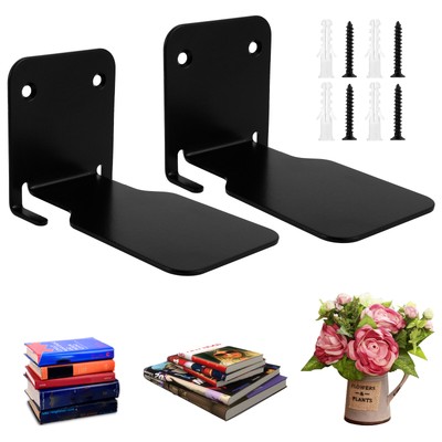 2Pcs Floating Bookshelf Invisible Wall Mounted Book Organizer Heavy Duty qw