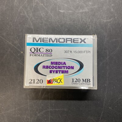 Sealed Memorex QIC 80 Formatted~ 120 MB Data Cartridge