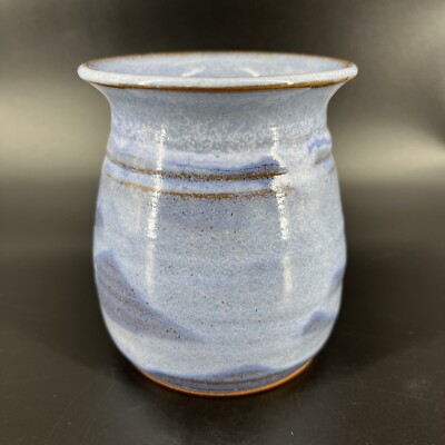 Steve Ashley Studio Art Pottery Blue Glazed Vase Stoneware Signed
