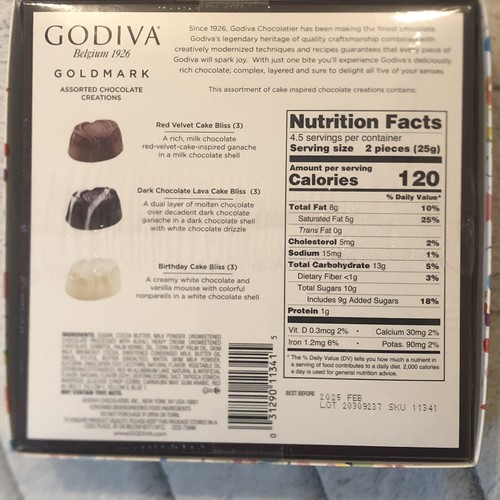 GODIVA Box of Assorted Chocolates.  FREE SHIPPING.