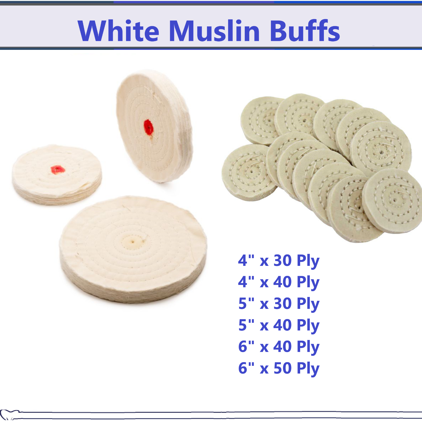 Dental Lab Muslin Buffs Buffing Polishing Lathe Wheels 6