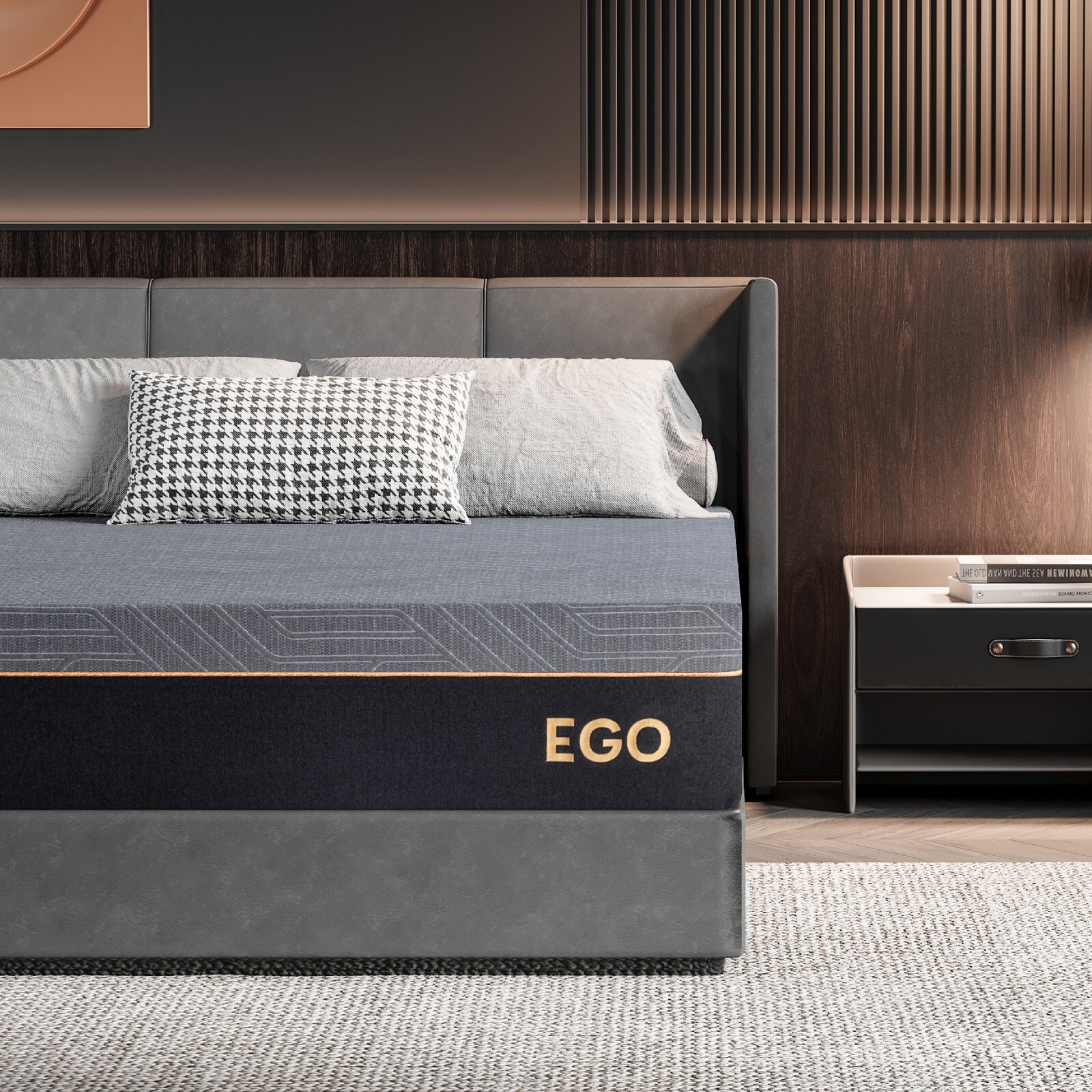 14 inch King Mattress in a Box Cooling Gel Memory Foam Mattress MLILY Ego Black
