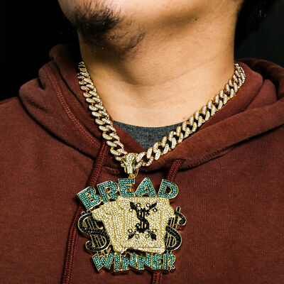 Pre-owned Nsg 5ct Multi Color Simulated Diamond Men's Custom Name Pendant 925 Silver In White