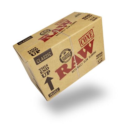 RAW Cones Classic 1 1/4 1000 Count Box