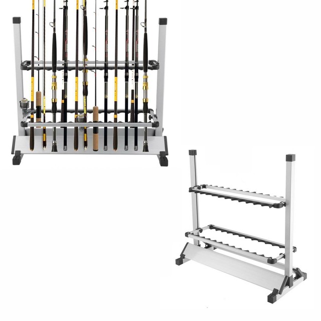 Fishing Rod Rack Holder for 12 or 24 Rods Aluminium 