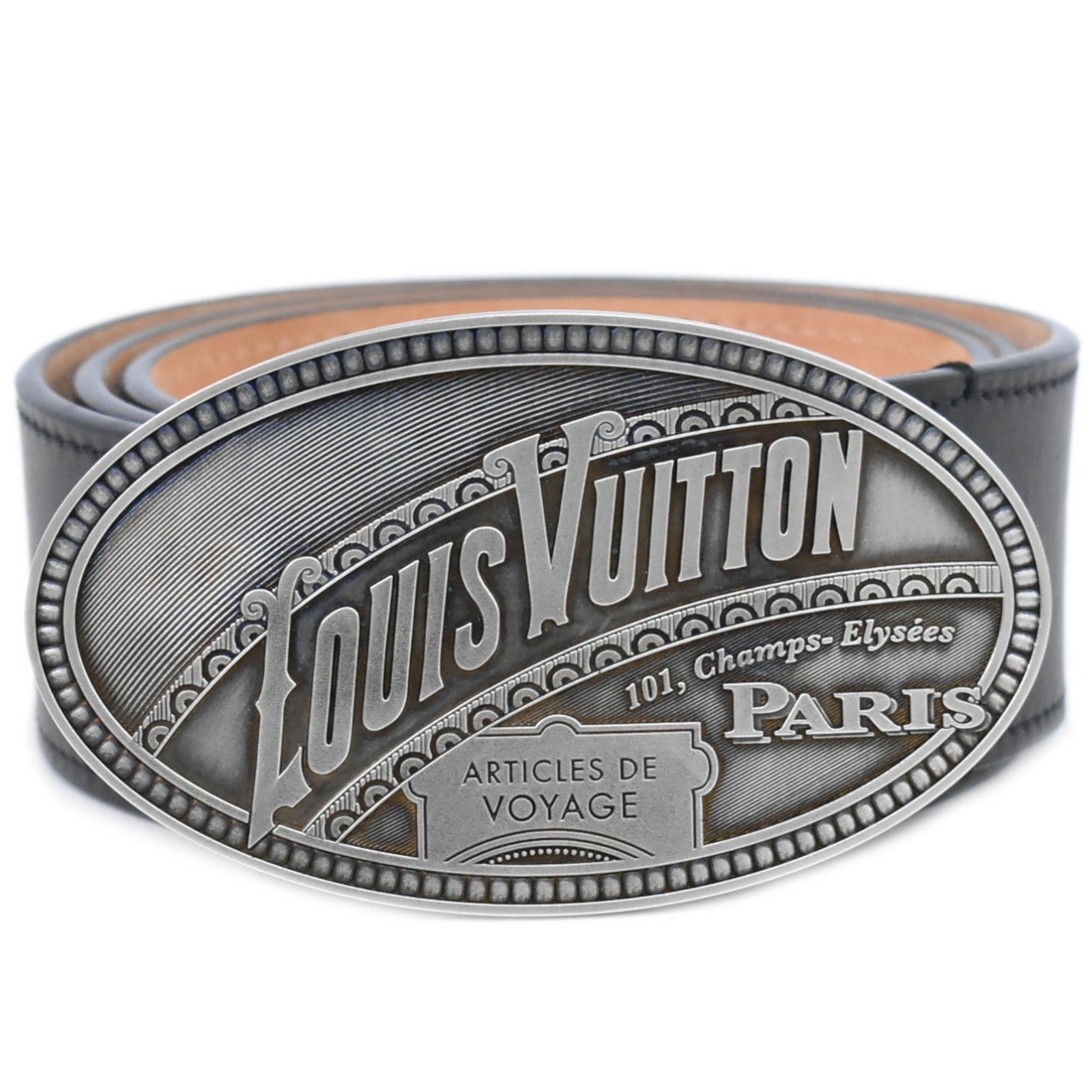 LOUIS VUITTON ルイヴィトン　サンチュールエルドラドベルトM9841 Louis Vuitton Ceinture El Dorado M9841 Leather Belt Black