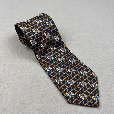 Brooks Brothers Makers 100% Silk Tie Dog Print Casual USA Made
