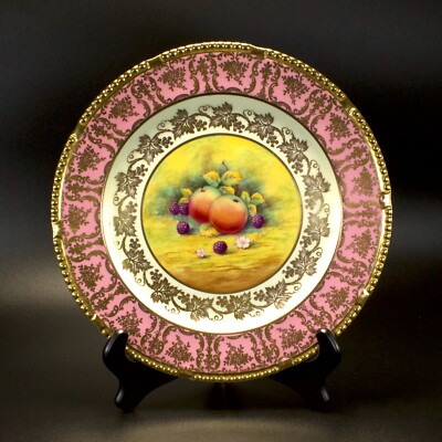 Paragon Golden Harvest Pink Dinner Plate by Appointment to Queen Elizabeth
