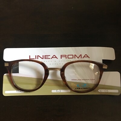 Linea Roma Class 370 C3 46-24-135 Plastic Glasses Frames Brown/Gold
