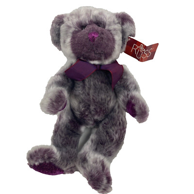 Russ Berrie And Co  Teddy Bear Plush 11  Purple Her Name Is Iris Plush Bear nos