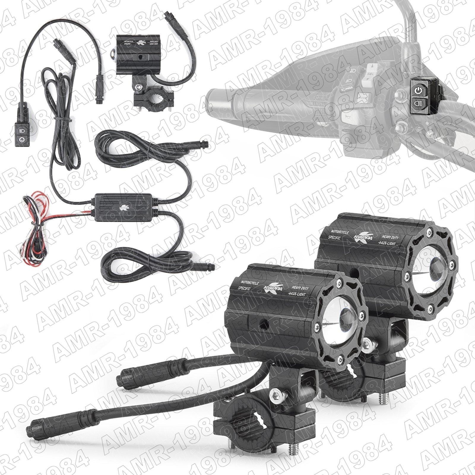 COPPIA FARETTI LED MOTO UNIVERSALI KAPPA KS311 PROIETTORI FARI SUPPLEMENTARI