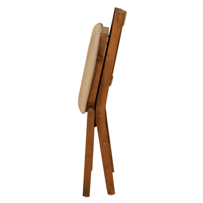 2-Pack Wood Folding Chair with Upholstered Seat, Easy storage, Fruitwood Finish