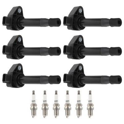 Set of 6 Ignition + Spark Plugs For Honda Odyssey Accord Acura CL TL V6 5C1013
