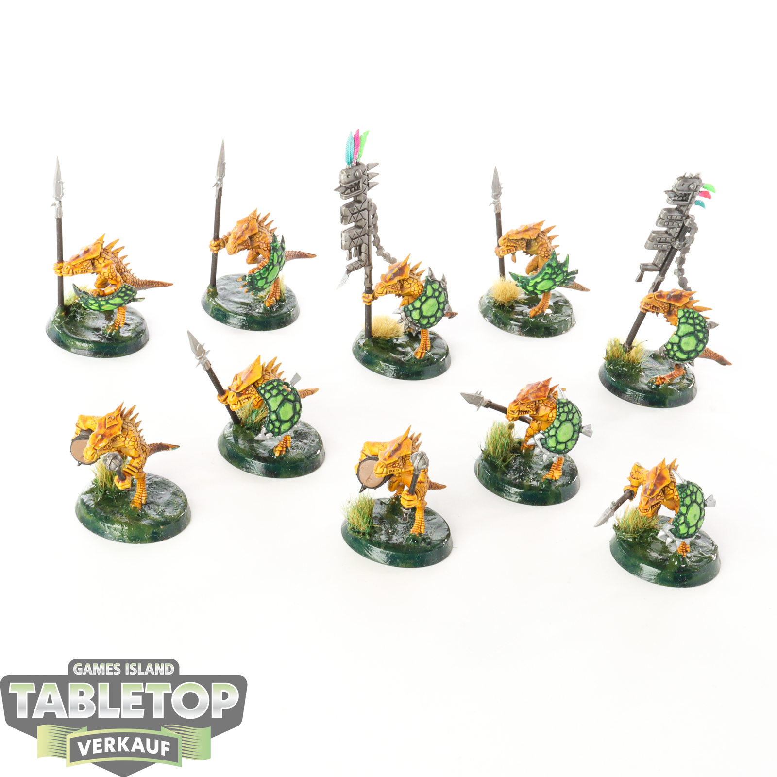 Seraphon - 10x Saurus Warriors - klassisch - teilweise bemalt