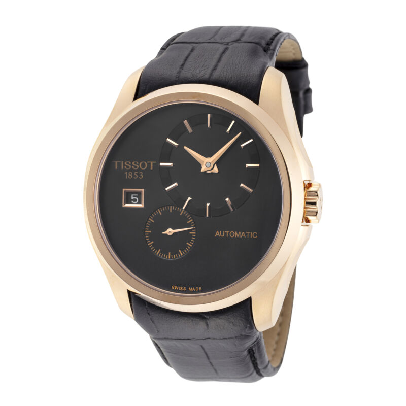 Tissot Men T0354283605100 T-Classic 39mm Black Dial Leather Watch