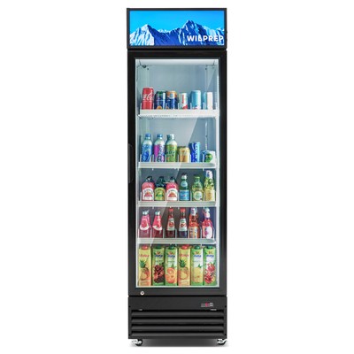 WILPREP Commercial Display Refrigerator, Glass Door Merchandiser 15.1-cu ft