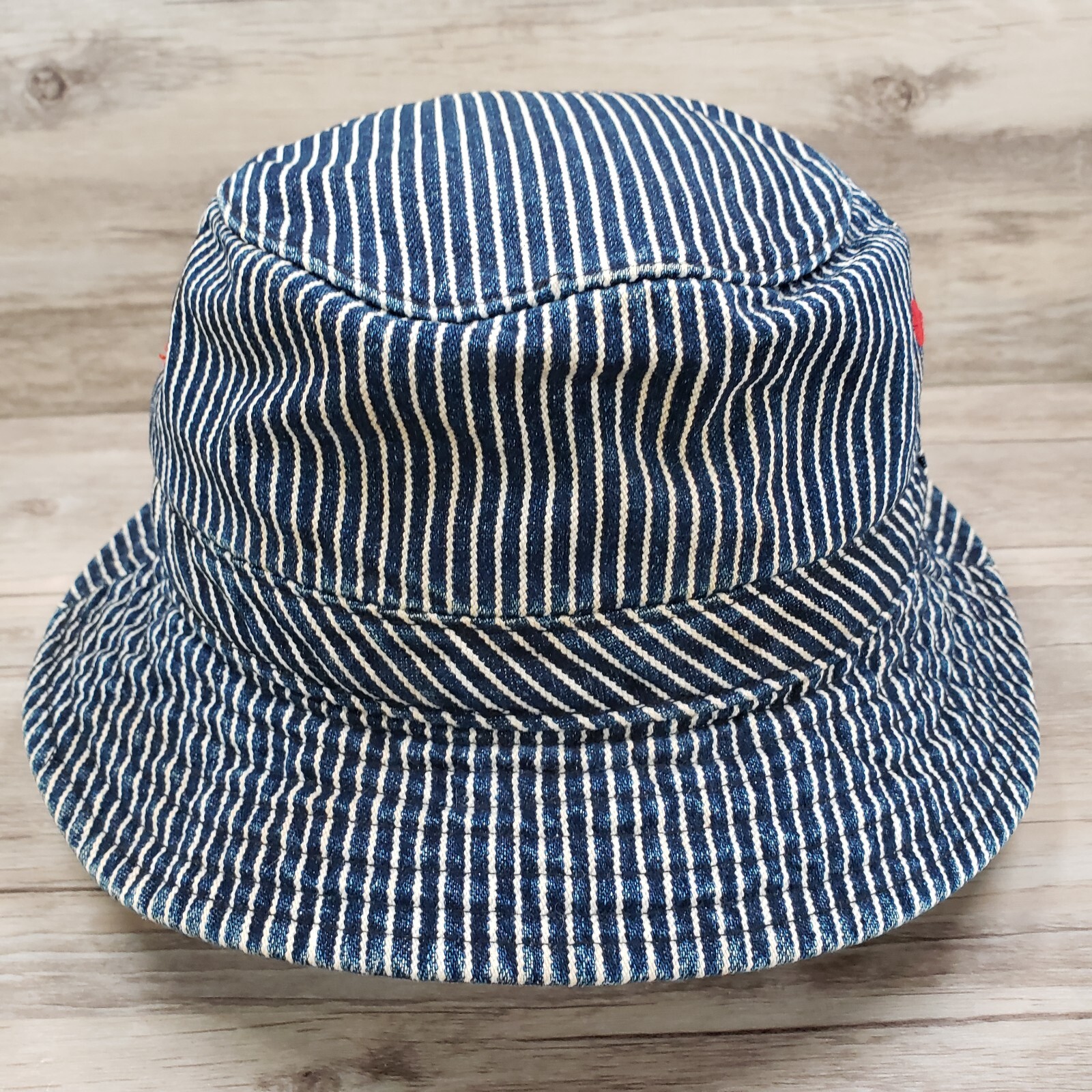 Gap Bucket Hat Cap Blue White Train Engineer Striped S/M
