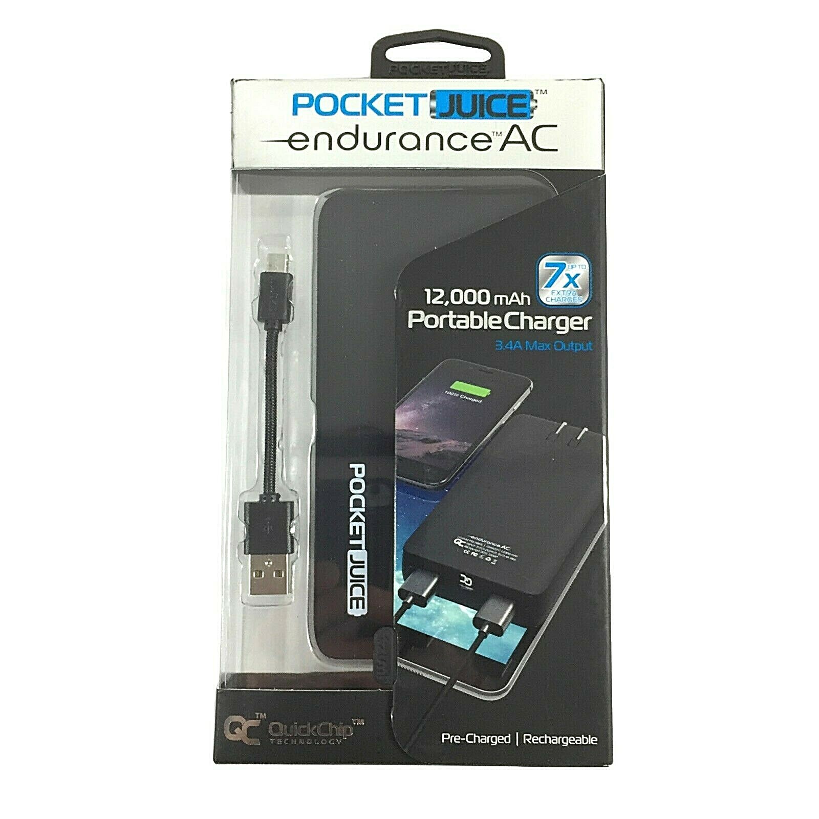 Tzumi Pocket Juice Endurance AC Portable Charger 12000 mAh Dual Port USB Tzumi Pocket Juice Endurance AC Portable Charger 12000 mAh Dual Port USB