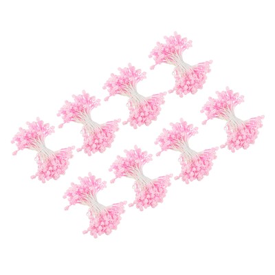 720 Pcs 5mm Double Heads Flower Stamen Artificial Lavender Flower Pistil Pink