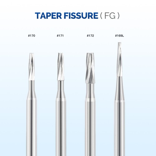 JMU Dental Carbide Burs FG 169L 170 171 172 High Speed Taper Fissure Midwest 5pc