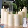 6pcs Flameless Candles with Remote Timers Outdoor Waterproof Battery Operated Candle Fake Electric Led Pillar Candles for Patio Porch Laterns Chrismas Halloween Wedding Fall Decor (D2×H4 5