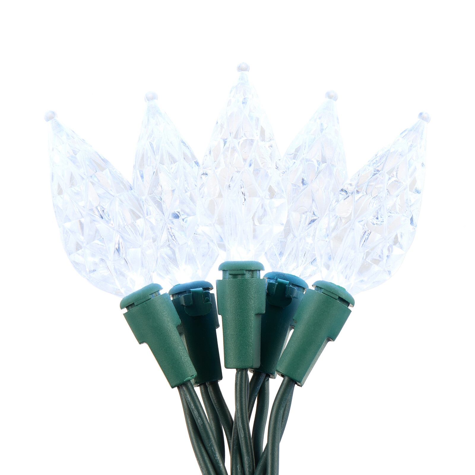 2 Sets Holiday Time 60 LED Teardrop C6 lights Cool White indoor